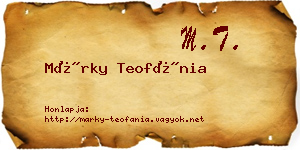 Márky Teofánia névjegykártya